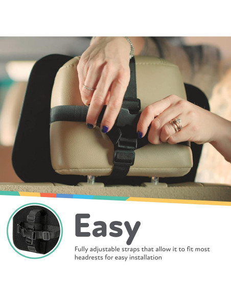 Espejo para Bebés Nuby en Asiento Trasero Ajustable Negro
