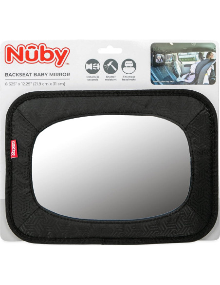 Espejo para Bebés Nuby en Asiento Trasero Ajustable Negro