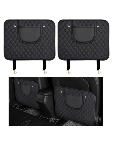 Protectores de Patadas para Auto Suvnie - Cuero Negro, 2 Pcs