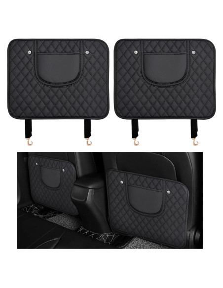 Protectores de Patadas para Auto Suvnie - Cuero Negro, 2 Pcs Protectores de Patadas para Auto Suvnie - Cuero Negro, 2 Pcs
