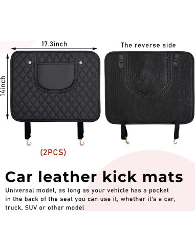 Protectores de Patadas para Auto Suvnie - Cuero Negro, 2 Pcs