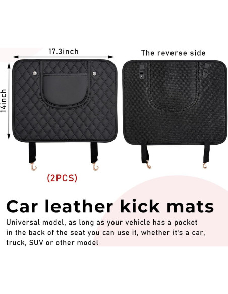 Protectores de Patadas para Auto Suvnie - Cuero Negro, 2 Pcs Protectores de Patadas para Auto Suvnie - Cuero Negro, 2 Pcs