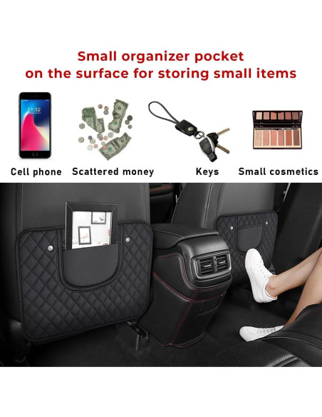 Protectores de Patadas para Auto Suvnie - Cuero Negro, 2 Pcs Protectores de Patadas para Auto Suvnie - Cuero Negro, 2 Pcs