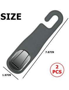 Ganchos para Reposacabezas de Coche Zpana - 2 Piezas Gris Oscuro 2