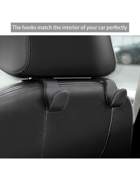 Ganchos para Reposacabezas AMVOYOA Beige - 2 Unidades de Cuero Ganchos para Reposacabezas AMVOYOA Beige - 2 Unidades de Cuero