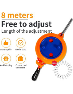 Cuerda de Tendedero Portátil CenYouful 10m con 20 Pinzas 2