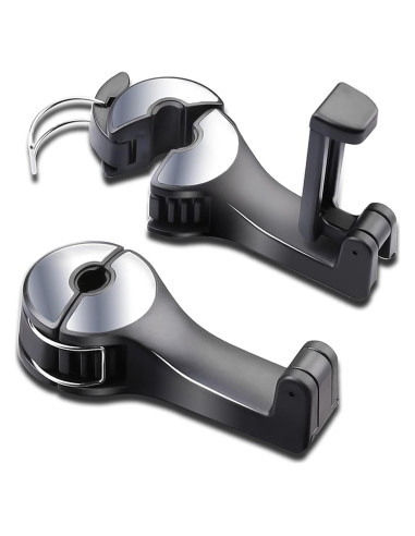 Gancho para Reposacabezas de Coche SCOVVORD 2 en 1 Plata