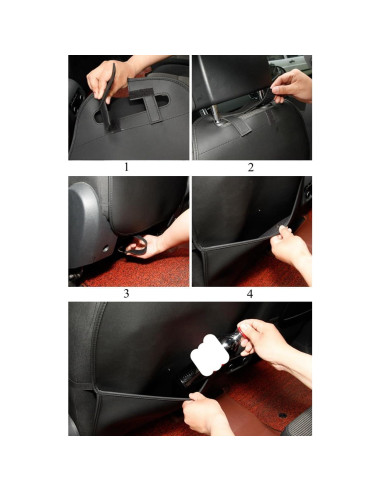 Protector de Respaldo de Asiento HCMAX Negro Impermeable 45x79cm