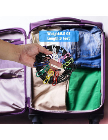 Cuerda de Ropa de Viaje KAYALIKES 3 Paquetes Elástica