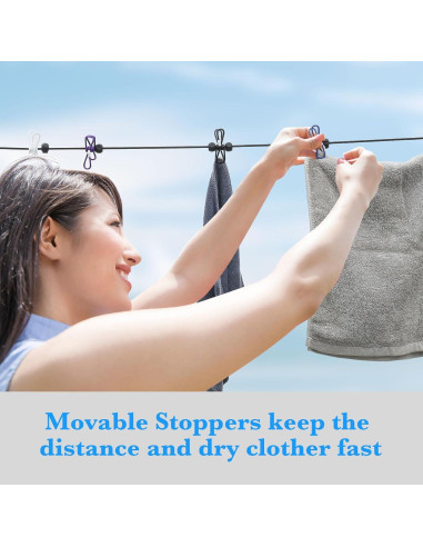 Cuerda de Ropa de Viaje KAYALIKES 3 Paquetes Elástica