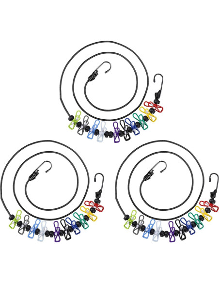 Cuerda de Ropa de Viaje KAYALIKES 3 Paquetes Elástica