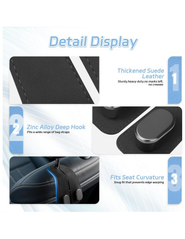 Ganchos para Reposacabezas de Automóvil Fitnice - Paquete de 2