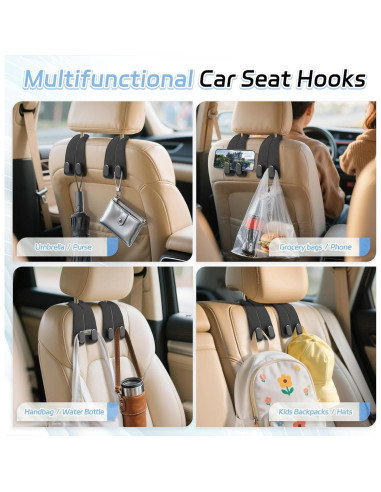 Ganchos para Reposacabezas de Automóvil Fitnice - Paquete de 2