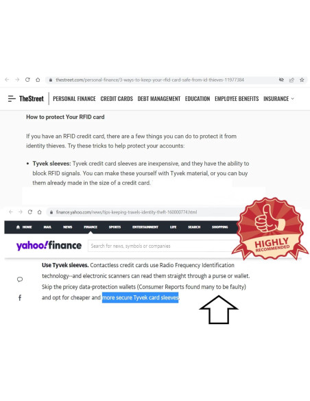 10 Fundas para Tarjetas de Crédito RFID Scan Protector TYVEK 10 Fundas para Tarjetas de Crédito RFID Scan Protector TYVEK