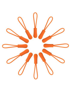 20 Tiradores de Cremallera de Nylon Naranja - Reemplazo Universal