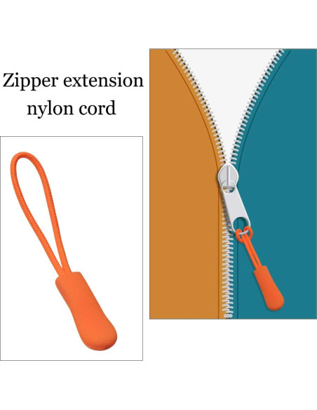 20 Tiradores de Cremallera de Nylon Naranja - Reemplazo Universal