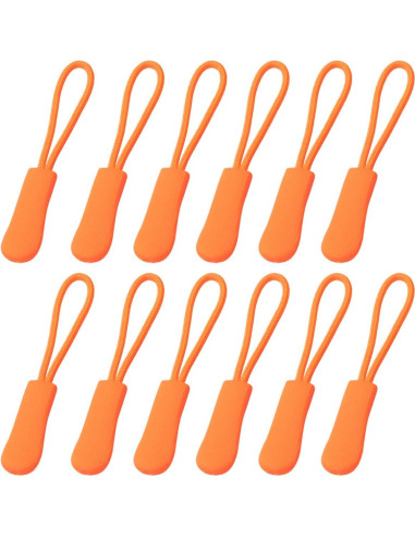 20 Tiradores de Cremallera de Nylon Naranja - Reemplazo Universal