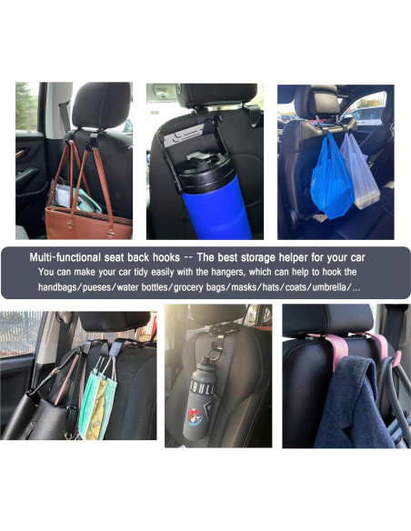 Gancho para Reposacabezas de Coche Amooca - 4 Piezas, Soporta 25 kg Gancho para Reposacabezas de Coche Amooca - 4 Piezas, Soporta 25 kg