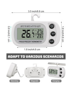 Termómetro Digital Impermeable Frienda - Paquete de 12 Blancos 2