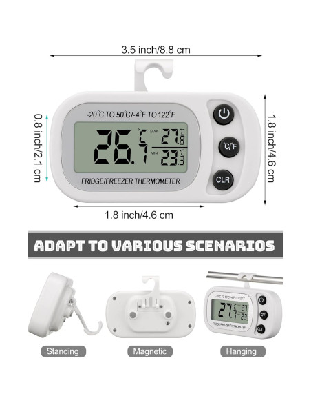 Termómetro Digital Impermeable Frienda - Paquete de 12 Blancos