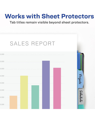 Separadores de Esquina Avery de Plástico 5 Tabuladores Multicolor