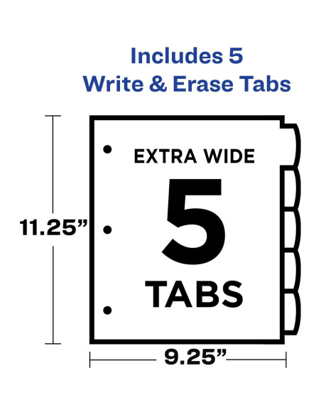 Separadores de Esquina Avery de Plástico 5 Tabuladores Multicolor