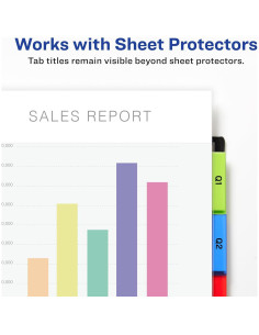 Separadores Avery de Plástico para Carpetas 3 Anillas - 5 Pestañas Multicolor 2