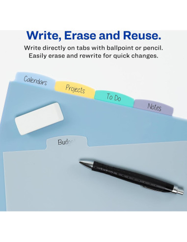 Separadores de Esquina Avery de Plástico 5 Tabuladores Multicolor