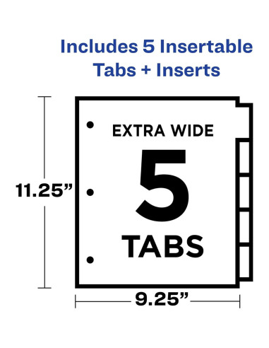 Separadores Avery de Plástico para Carpetas 3 Anillas - 5 Pestañas Multicolor