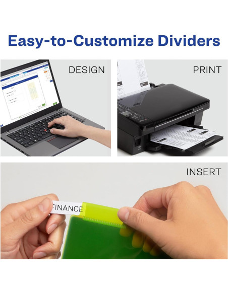 Separadores Avery de Plástico para Carpetas 3 Anillas - 5 Pestañas Multicolor Separadores Avery de Plástico para Carpetas 3 Anillas - 5 Pestañas Multicolor