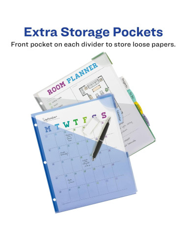 Separadores de Esquina Avery de Plástico 5 Tabuladores Multicolor
