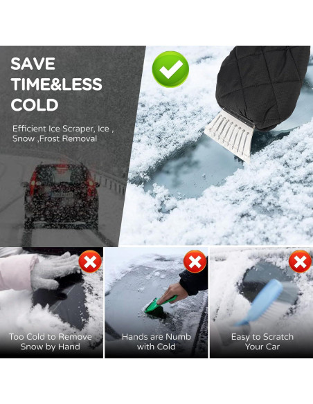 Raspador de Hielo con Guante TKKEUEP - Impermeable y Acolchado Raspador de Hielo con Guante TKKEUEP - Impermeable y Acolchado