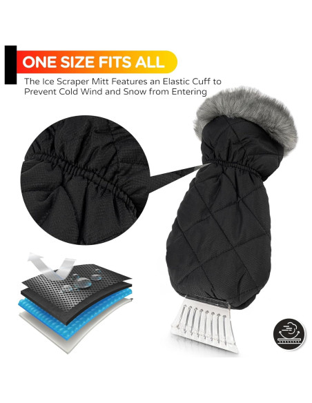 Raspador de Hielo con Guante TKKEUEP - Impermeable y Acolchado Raspador de Hielo con Guante TKKEUEP - Impermeable y Acolchado