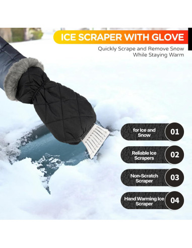 Raspador de Hielo con Guante TKKEUEP - Impermeable y Acolchado