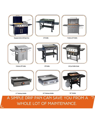 Paquete de 30 forros de bandeja de goteo Blackstone 43-91 cm