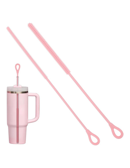 Set de 2 Cepillos Limpiadores de Pajitas Cabipeove 25cm Rosa