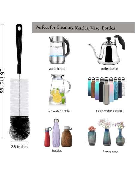 ALINK Juego de 8 Cepillos de Limpieza para Botellas y Popotes