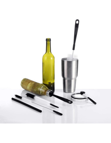 ALINK Juego de 8 Cepillos de Limpieza para Botellas y Popotes