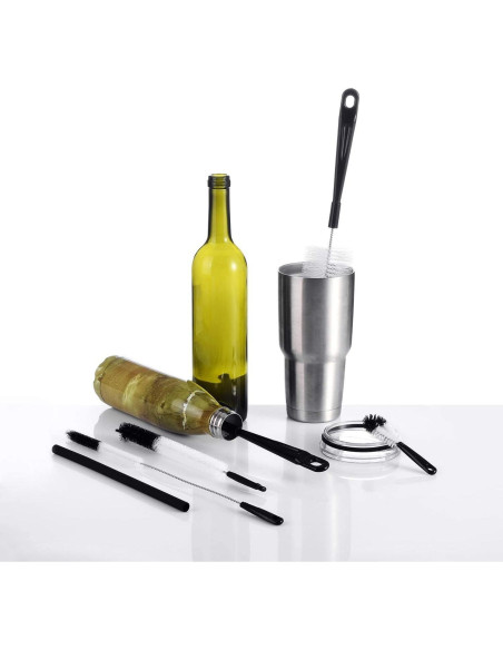 ALINK Juego de 8 Cepillos de Limpieza para Botellas y Popotes
