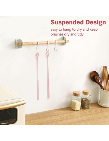 Set de 2 Cepillos Limpiadores de Pajitas Cabipeove 25cm Rosa