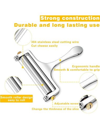 Cortador de Queso TOPULORS de Acero Inoxidable Ajustable