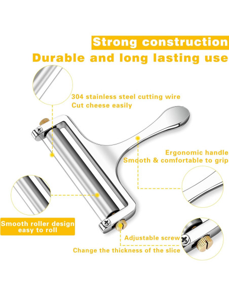 Cortador de Queso TOPULORS de Acero Inoxidable Ajustable Cortador de Queso TOPULORS de Acero Inoxidable Ajustable