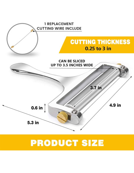 Cortador de Queso TOPULORS de Acero Inoxidable Ajustable Cortador de Queso TOPULORS de Acero Inoxidable Ajustable