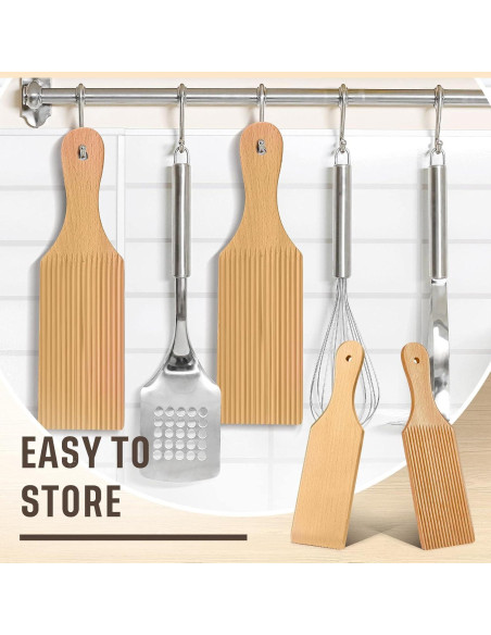 3 Palas de Gnocchi de Madera Newtay 23 x 7 cm Herramientas Pasta 3 Palas de Gnocchi de Madera Newtay 23 x 7 cm Herramientas Pasta