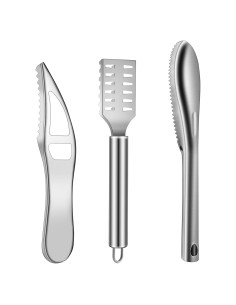 Juego de 3 Removedores de Escamas de Pescado Acero Inoxidable