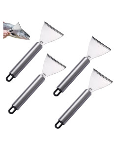 Paquete de 4 Raspadores de Escamas de Pescado TorSor Acero Inoxidable