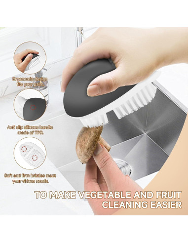 Paquete de 2 cepillos para verduras Kearning con cerdas duras