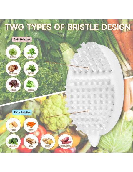 Paquete de 2 cepillos para verduras Kearning con cerdas duras