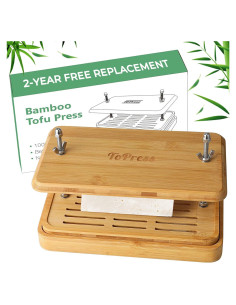 Prensa de Tofu YARKOR de Bambú con Colador y Bandeja 0.45kg