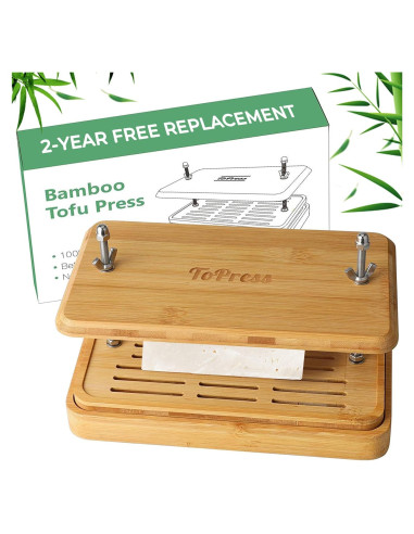 Prensa de Tofu YARKOR de Bambú con Colador y Bandeja 0.45kg